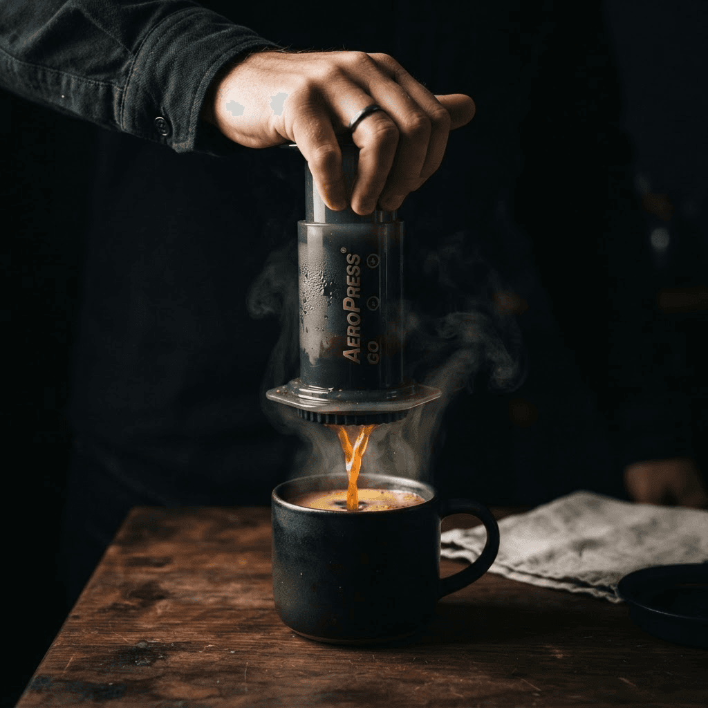 Café preparado con método AeroPress